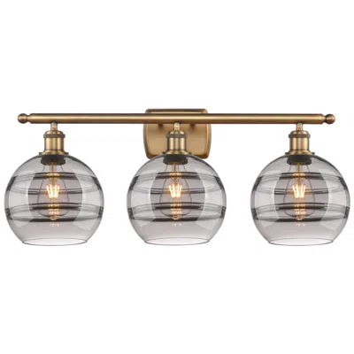 Innovations Lighting Ballston Rochester 28"w 3 Light Brushed Brass Bath Light W/ 8" Sm