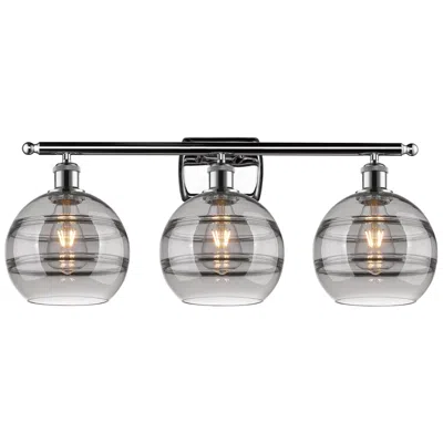 Innovations Lighting Ballston Rochester 28"w 3 Light Chrome Bath Light W/ 8" Light Smo