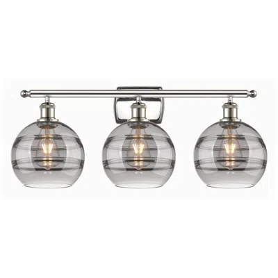 Innovations Lighting Ballston Rochester 28"w 3 Light Polish Nickel Bath Light W/ 8" Sm