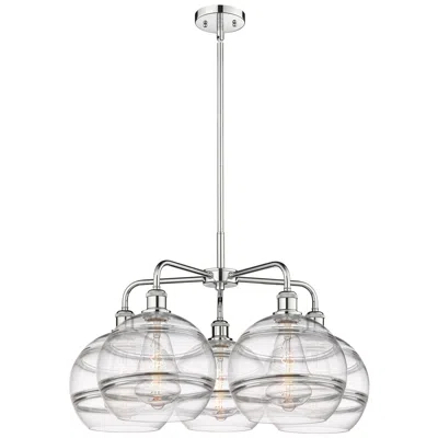 Innovations Lighting Ballston Rochester 28"w 5-light Chrome Stem Chandelier W/ Clear Shade