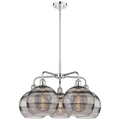 Innovations Lighting Ballston Rochester 28"w 5-light Chrome Stem Chandelier W/ Smoke Shade