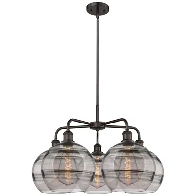 Innovations Lighting Ballston Rochester 28"w 5-light Oiled Bronze Stem Chandelier W/ Smoke