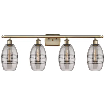 Innovations Lighting Ballston Rochester 35.88"w 4-light Gold Bath Vanity Light W/ Smoke Sha