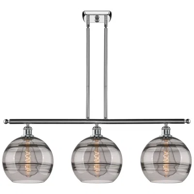 Innovations Lighting Ballston Rochester 36.5"w 3-light Chrome Stem Island Light W/ Smoke Sh