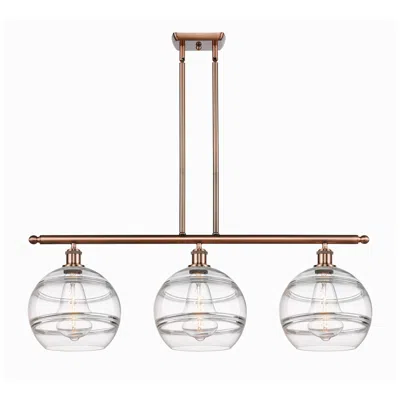 Innovations Lighting Ballston Rochester 36.5"w 3-light Copper Stem Island Light W/ Clear Sh