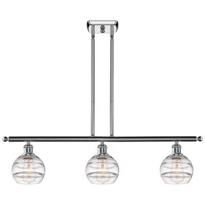 Innovations Lighting Ballston Rochester 36"w 3-light Chrome Stem Island Light W/ 6" Cl