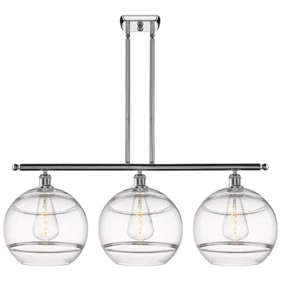 Innovations Lighting Ballston Rochester 38.5"w 3-light Chrome Stem Island Light W/ Clear Sh