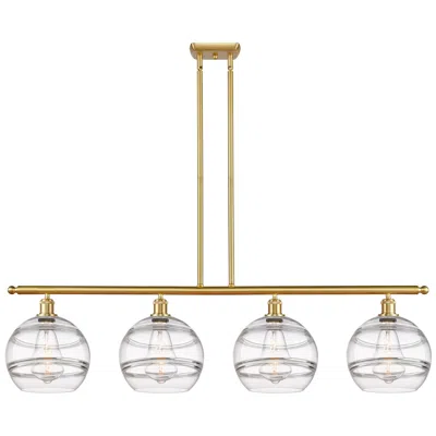 Innovations Lighting Ballston Rochester 48.25"w 4-light Gold Stem Island Light W/ Clear Sha