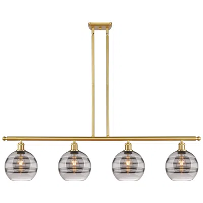 Innovations Lighting Ballston Rochester 48"w 4-light Gold Stem Island Light W/ 8" Smok