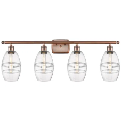Innovations Lighting Ballston Rochester 4-light Copper Vanity Light W/ Clear Shade In Brown