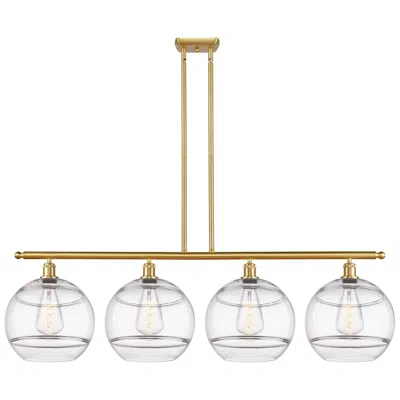 Innovations Lighting Ballston Rochester 50.25"w 4-light Gold Stem Island Light W/ Clear Sha