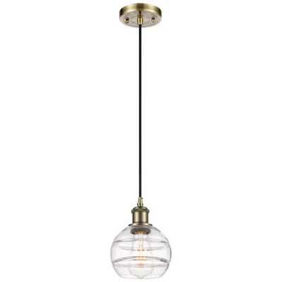 Innovations Lighting Ballston Rochester 5.88"w Antique Brass Corded Mini Pendant W/ Clear S