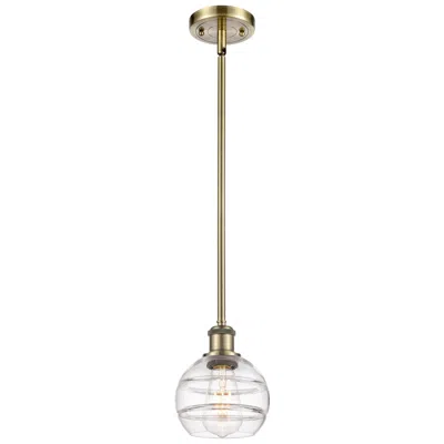 Innovations Lighting Ballston Rochester 5.88"w Antique Brass Stemmed Mini Pendant W/ Clear