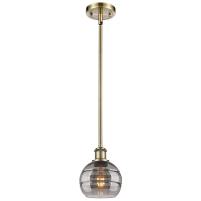 Innovations Lighting Ballston Rochester 5.88"w Antique Brass Stemmed Mini Pendant W/ Smoke