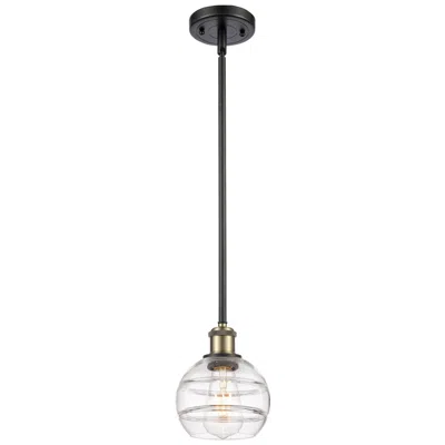 Innovations Lighting Ballston Rochester 5.88"w Black Brass Stemmed Mini Pendant W/ Clear Sh