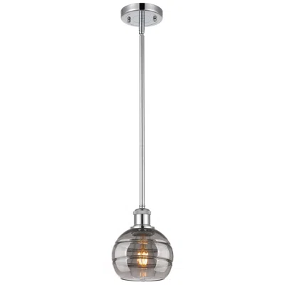 Innovations Lighting Ballston Rochester 5.88"w Chrome Stemmed Mini Pendant W/ Light Smoke S