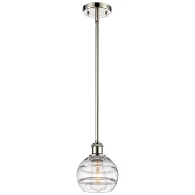 Innovations Lighting Ballston Rochester 5.88"w Polished Nickel Stem Mini Pendant W/ Clear S