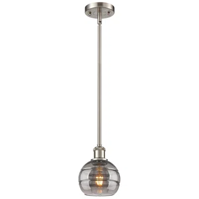Innovations Lighting Ballston Rochester 5.88"w Satin Nickel Stemmed Mini Pendant W/ Smoke S