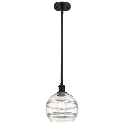 Innovations Lighting Ballston Rochester 8" Wide Matte Black Stemmed Mini Pendant W/ Clear S