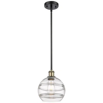 Innovations Lighting Ballston Rochester 8"w Black Brass Stemmed Mini Pendant W/ Clear Shade