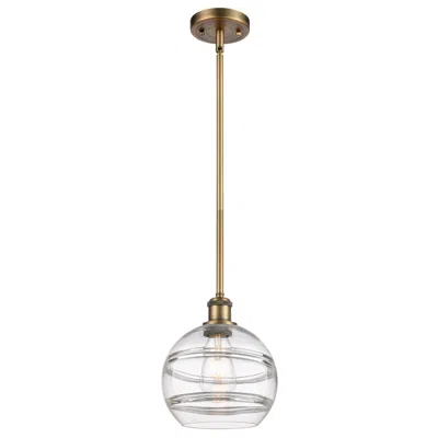 Innovations Lighting Ballston Rochester 8"w Brushed Brass Stemmed Mini Pendant W/ Clear Sha