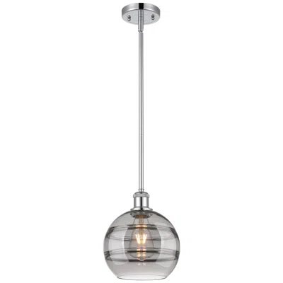 Innovations Lighting Ballston Rochester 8"w Chrome Stemmed Mini Pendant W/ Light Smoke Shad