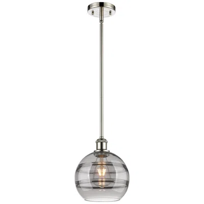 Innovations Lighting Ballston Rochester 8"w Polished Nickel Stemmed Mini Pendant W/ Smoke S