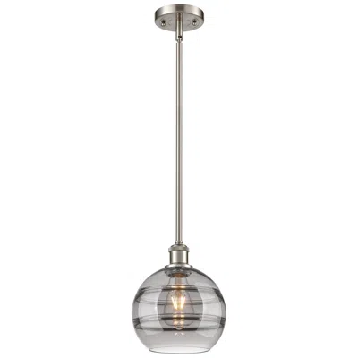 Innovations Lighting Ballston Rochester 8"w Satin Nickel Stemmed Mini Pendant W/ Smoke Shad