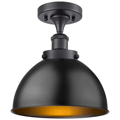 Innovations Lighting Ballston Urban 10" Wide Matte Black Semi.flush Mount With Matte Black