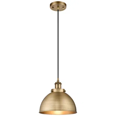 Innovations Lighting Ballston Urban 10.5" Brushed Brass Corded Mini Pendant W/ Matte Black