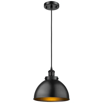 Innovations Lighting Ballston Urban 10.5" Matte Black Corded Mini Pendant W/ Black Shade