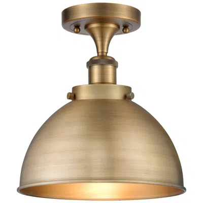 Innovations Lighting Ballston Urban 10"w Brushed Brass Semi.flush Mount With Brushed Brass