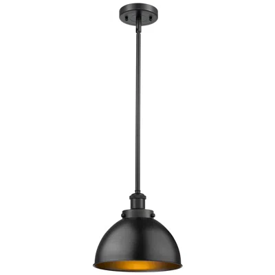 Innovations Lighting Ballston Urban 10"w Matte Black Stem Hung Led Pendant With Black Shade