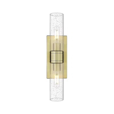 Innovations Lighting Ballston Urban 18" Wide 2 Light Antique Brass Bath Light With Seedy Sh