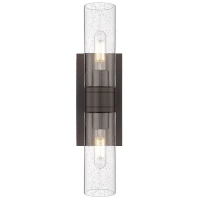 Innovations Lighting Ballston Urban 18" Wide 2 Light Oiled Brass Bath Light With Seedy Shad