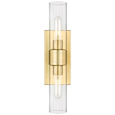 Innovations Lighting Ballston Urban 18" Wide 2 Light Satin Gold Bath Light With Clear Shade