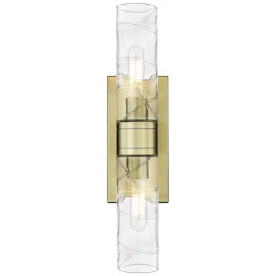 Innovations Lighting Ballston Urban 18"w 2 Light Antique Brass Bath Light With Deco Swirl S