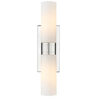 Innovations Lighting Ballston Urban 18"w 2 Light Polished Nickel Bath Light W/ Matte White
