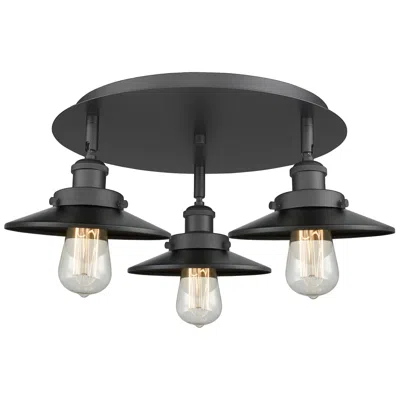Innovations Lighting Ballston Urban 19.75"w 3 Light Matte Black Flush Mount W/ Short Black