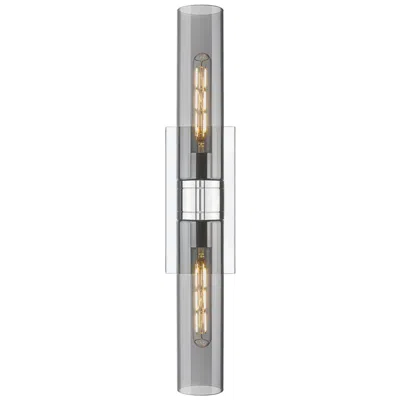 Innovations Lighting Ballston Urban 24"w 2 Light Chrome Bath Light W/ Plated Smoke Shade