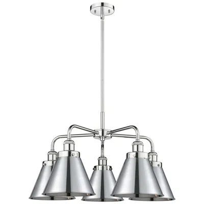 Innovations Lighting Ballston Urban 26"w 5 Light Polished Chrome Stem Chandelier W/ Tall Ch