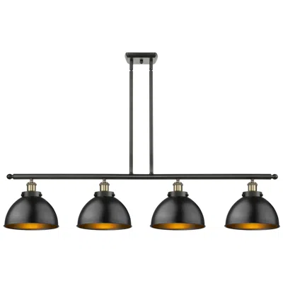 Innovations Lighting Ballston Urban 48.13"w 4 Light Black Brass Stem Island Light W/ Black