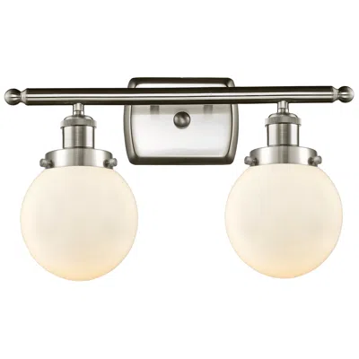 Innovations Lighting Ballston Urban Beacon 16"w 2 Light Brushed Nickel Bath Light W/ White
