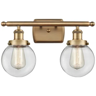 Innovations Lighting Ballston Urban Beacon 2 Light 16" Led Bath Light - Brushed Brass - Cle