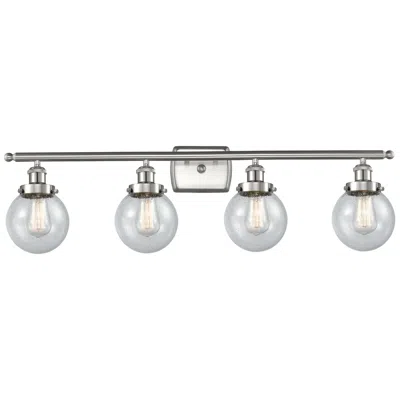 Innovations Lighting Edison Large Beacon 34" 4-light Polished Chrome Bath Light W/ Clear Sh In White
