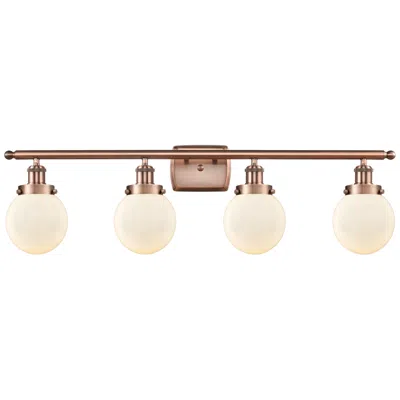Innovations Lighting Ballston Urban Beacon 4 Light 36" Bath Light - Copper - White Shade