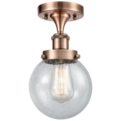 Innovations Lighting Ballston Urban Beacon  6" Led Semi-flush Mount - Antique Copper - Seed