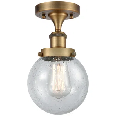 Innovations Lighting Ballston Urban Beacon  6" Led Semi-flush Mount - Brushed Brass - Seedy