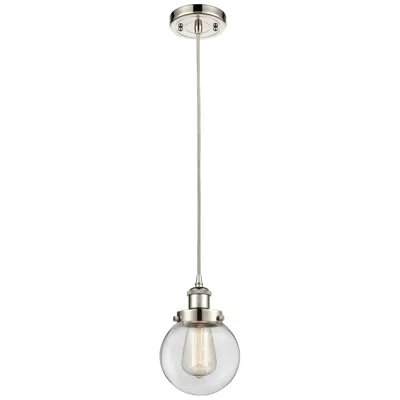 Innovations Lighting Ballston Urban Beacon 6" Mini Pendant - Polished Nickel - Clear Shade