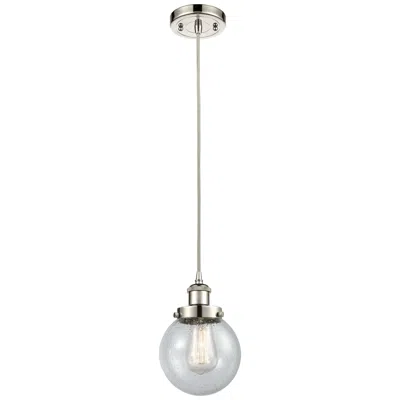 Innovations Lighting Ballston Urban Beacon 6" Mini Pendant - Polished Nickel - Seedy Shade